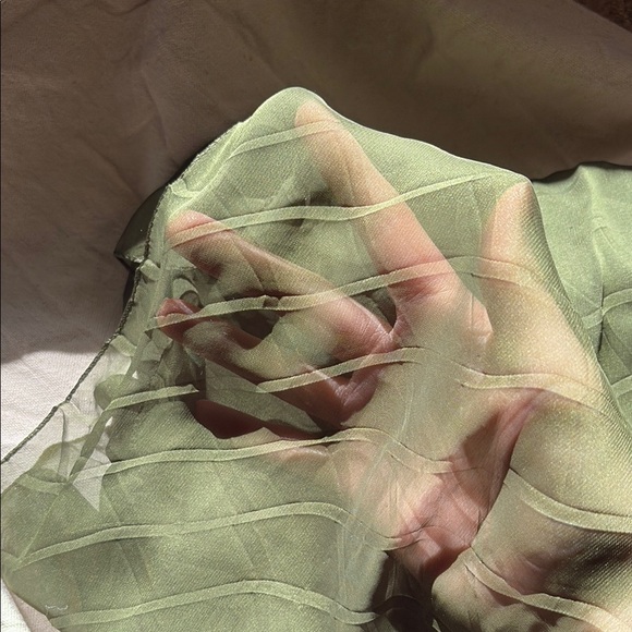 Olive Green Sheer Scarf🍸 - Picture 2 of 6